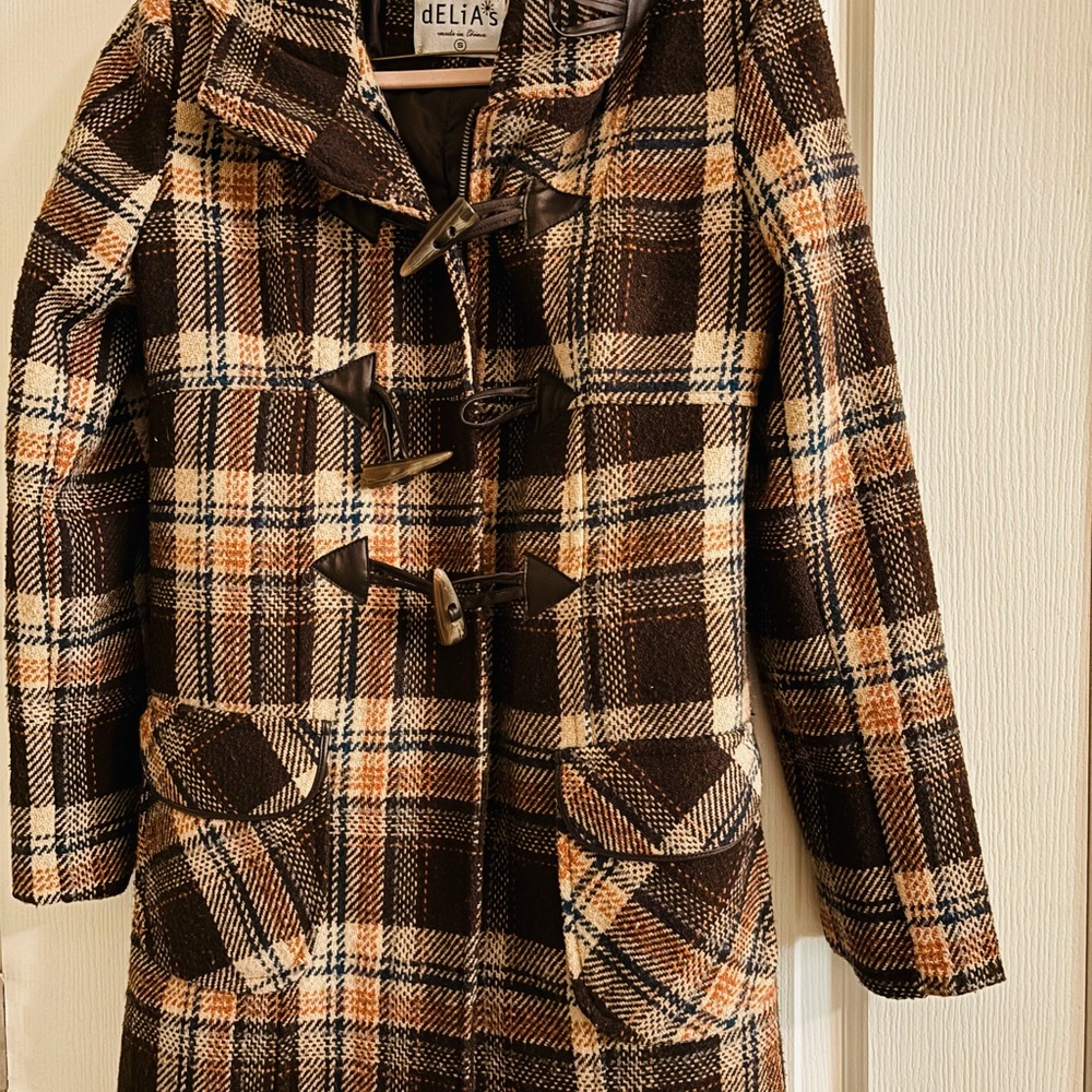 Vintage dELiA*s Multicolor Plaid Trench Coat